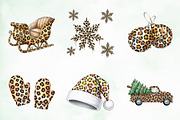 Leopard Print Christmas Clipart PNG, an Illustration by Creative Art (Thumbnail 6 of 9)