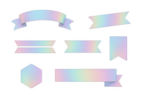 Collection of iridescent banners and, an Illustration by ZinetroN