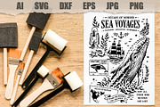 Stencil Ocean Nautical Adventure, a Seasonal Illustration by MARYCRAFTIRIA (Thumbnail 2 of 3)