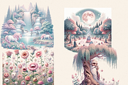 PINK FAIRY ENCHANTED FOREST CLIPART, a Person Illustration by Daring Digies (Thumbnail 6 of 9)