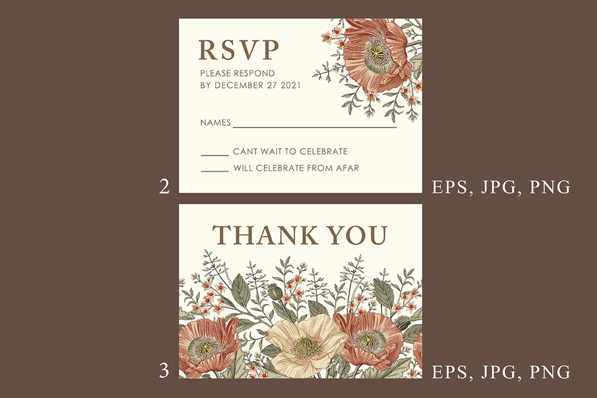 Wedding Butterflies Poppy Poppies, a Pattern Graphic by Vintage (Photo 3 of 13)