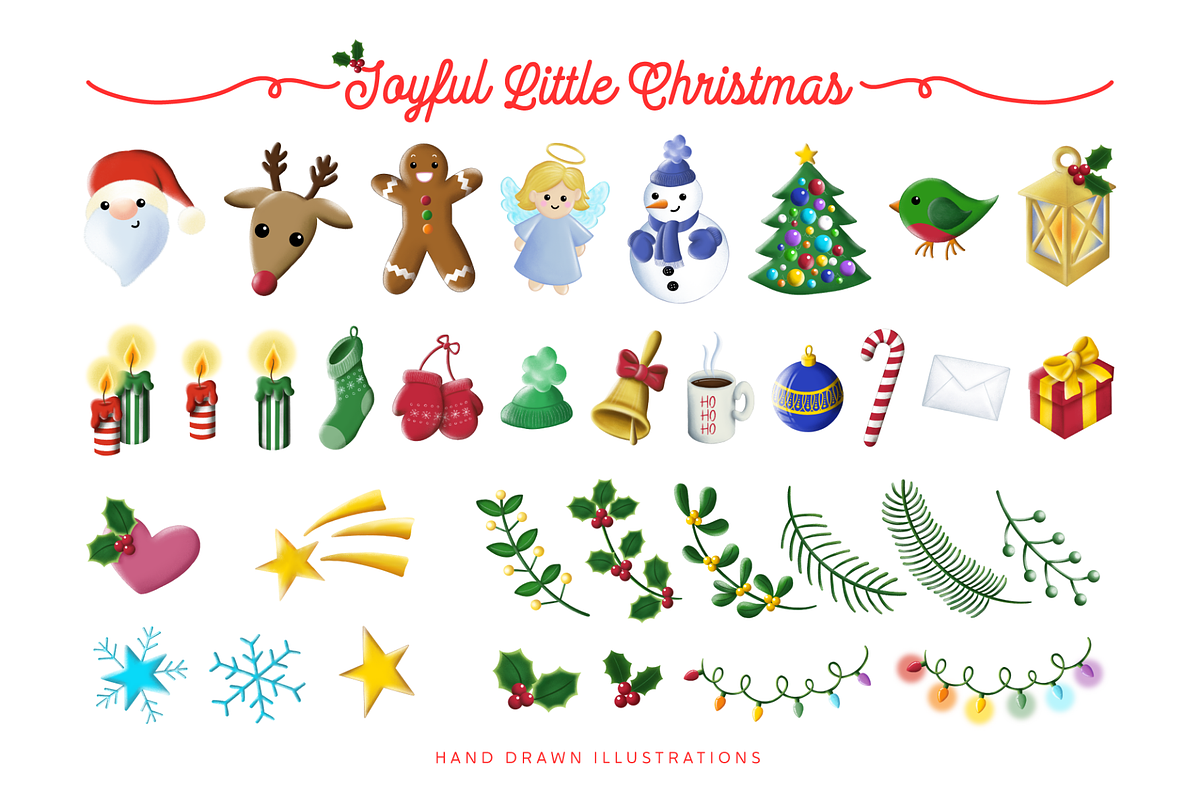 Joyful Little Christmas Clipart, a Decorative Illustration by LiSA Creative Mood (Photo 2 of 9)