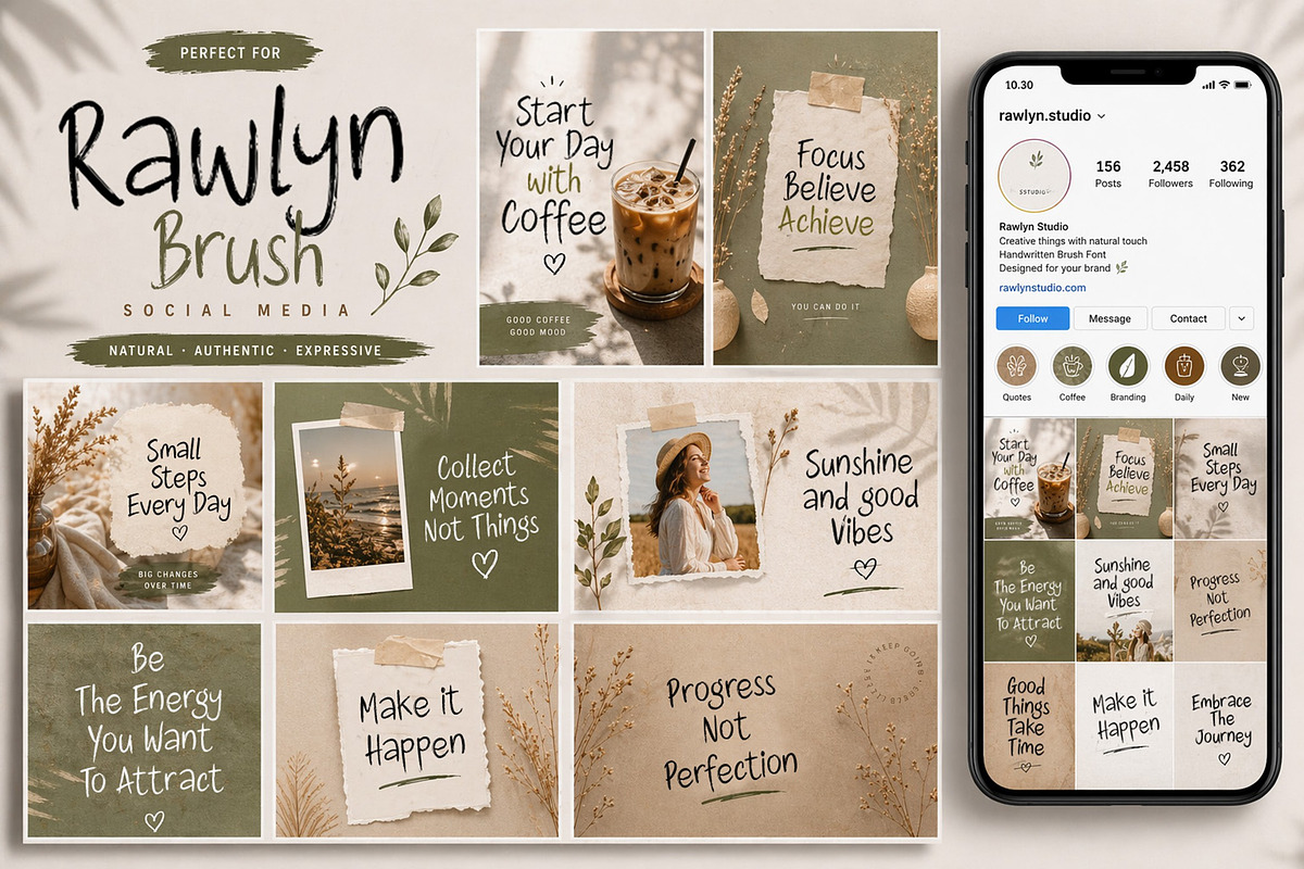 Rawlyn Brush Natural Handwritten, a Handwritten Font by Art StoreID (Photo 7 of 9)