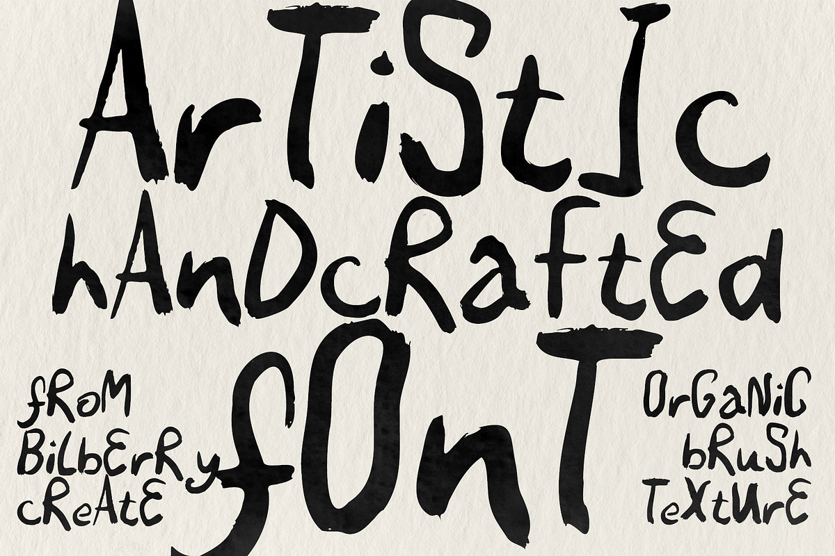 Artistic Handcrafted Font, a Handwritten Font by BilberryCreates (Photo 1 of 12)
