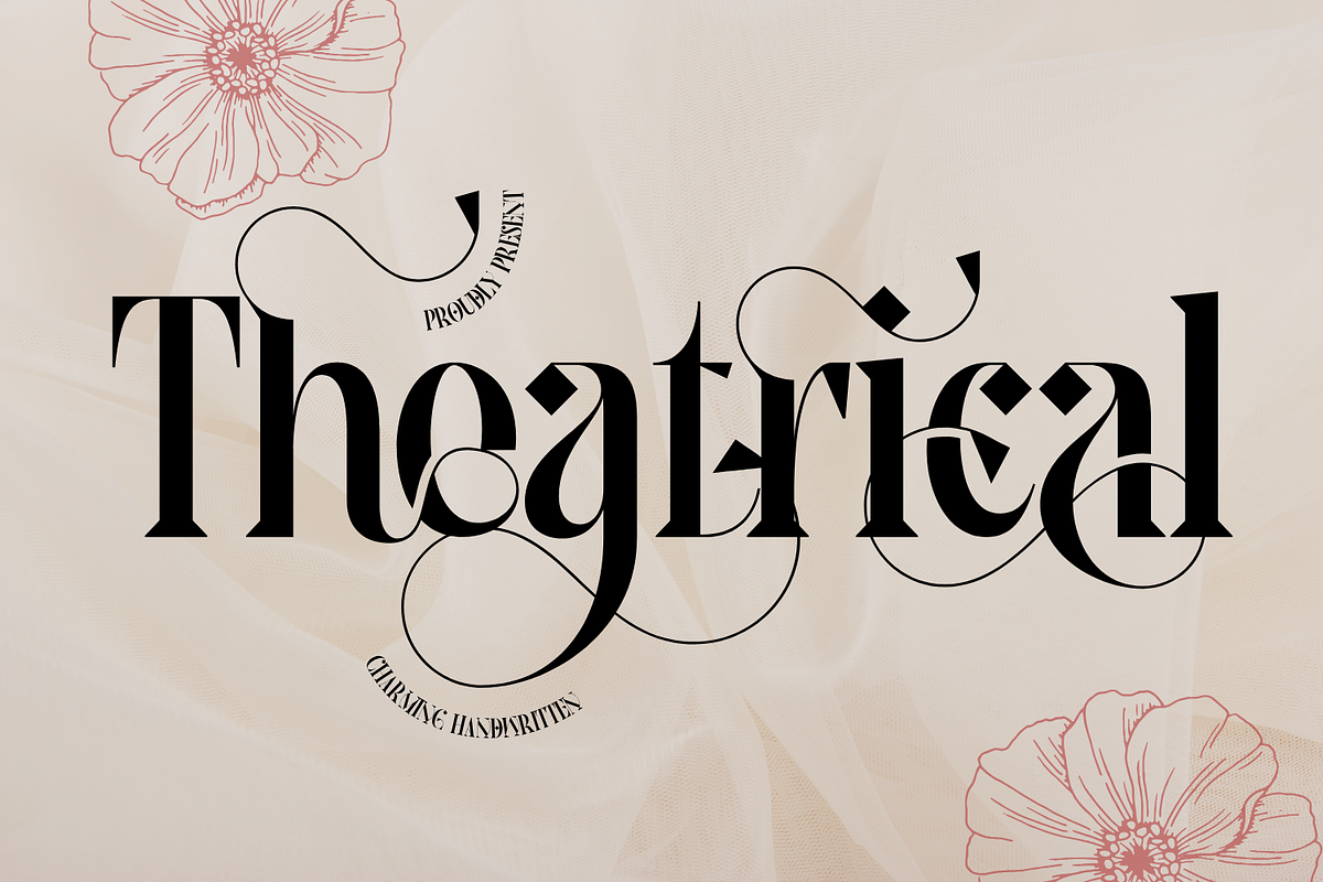 Theatrical Elegant - Ligatures Font, a Serif Font by 177Studio (Photo 1 of 8)