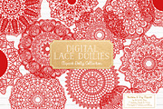 Red Round Lace Doilies, an Illustration by Amanda Ilkov (Thumbnail 1 of 4)