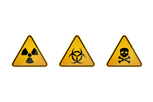 Warning danger triangle yellow sign, an Illustration by Vector Creator