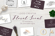 SALE!  Floral Scent LOGO CREATOR, a Branding & Logo Template by Katya_lu (Thumbnail 1 of 11)