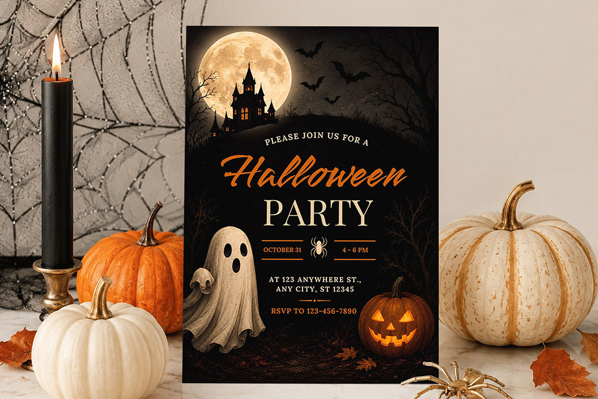 Elegant Spooky Halloween Invitation, an Invitation Template by Arslan (Photo 1 of 5)