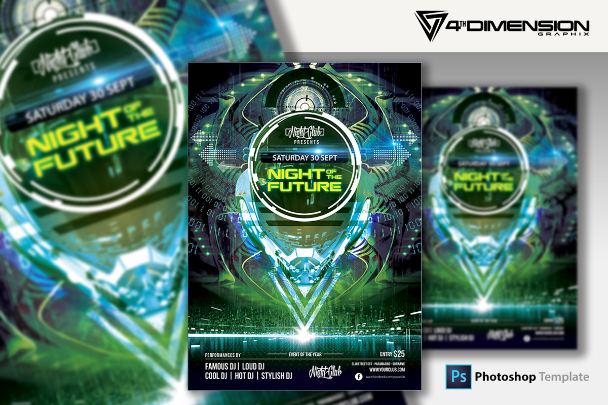 Night of the Future Flyer Template, a Flyer Template by Ravi Rajcoomar (Photo 1 of 3)