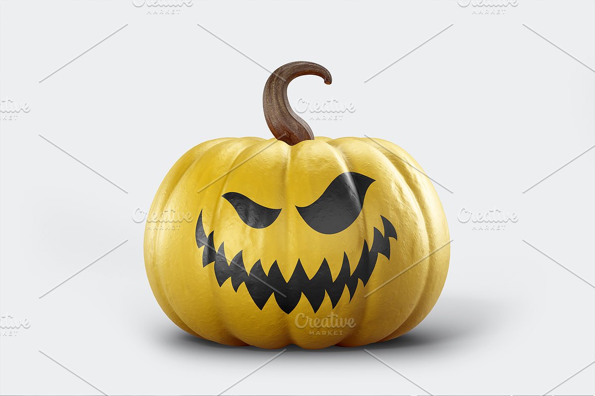 Halloween Pumpkin Mockup, an Advertising Mockup by AlkStudio (Photo 2 of 7)