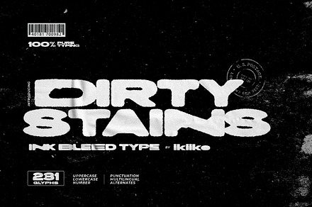 Dirty Stains - Ink Bleed Type, a Symbol Font by ikiiko