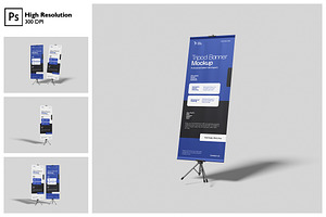 Tripod Banner Stand Mockup