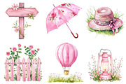 Watercolor Pink Spring Outdoor PNG, an Illustration by SinaCreation (Thumbnail 4 of 5)