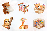 Boho Nursery Baby Clipart Bundle, a Seasonal Illustration by RobertsArt (Thumbnail 2 of 7)