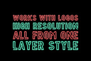 Neon Text Layer Style, a Layer Style Add-On by dbdslondon (Thumbnail 5 of 5)