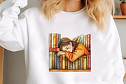 Book Girl and Library Sublimation, an Illustration by designcity5 (Thumbnail 5 of 5)