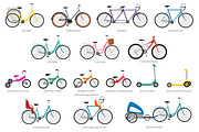 Bike / bicycle vector set, an Illustration by land art (Thumbnail 2 of 20)