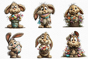 Whimsical Easter Bunny Clipart, an Illustration by Craft Nest (Thumbnail 5 of 10)