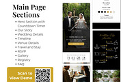 Black Gold Wedding Website Template, a Landing Page Template by Everyday Perfection (Thumbnail 2 of 10)