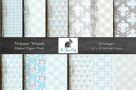 Pale Blue & Grey Pattern Backgrounds