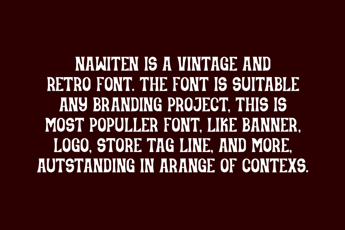 Nawiten - Vintage & Retro Font, a Serif Font by QR Design Studio (Photo 4 of 6)