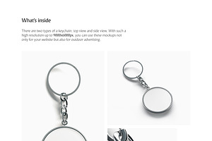 Round Keychain Mockup