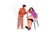Pediatrician doctors examine kids, a Healthcare Illustration by PaperTrident (Thumbnail 5 of 11)