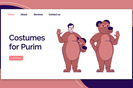 Costumes for purim landing page, a Landing Page Template by bsd studio