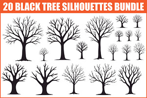 Wild Forest Tree Clipart Set, an Illustration by balal