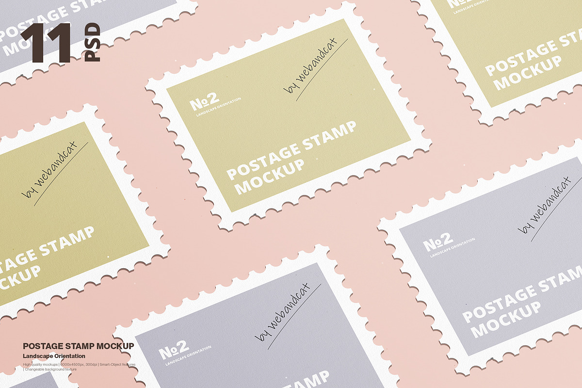 Postage Stamp Mockup 2, a Product Mockup by WebAndCat (Photo 1 of 20)