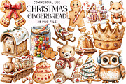 Cute Christmas Gingerbread Clipart, an Illustration by Daily.Designs (Thumbnail 1 of 5)