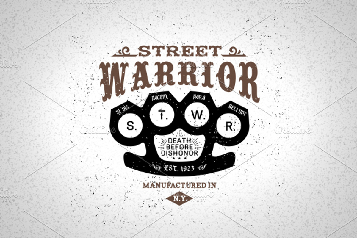 Vintage Label Street Warrior, an Illustration by Ezepov (Photo 1 of 2)