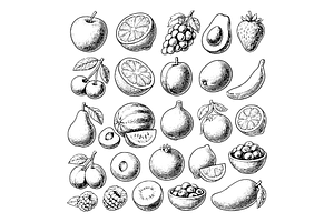 Fruit Illustrations Set, an Object Graphic by RT Studio