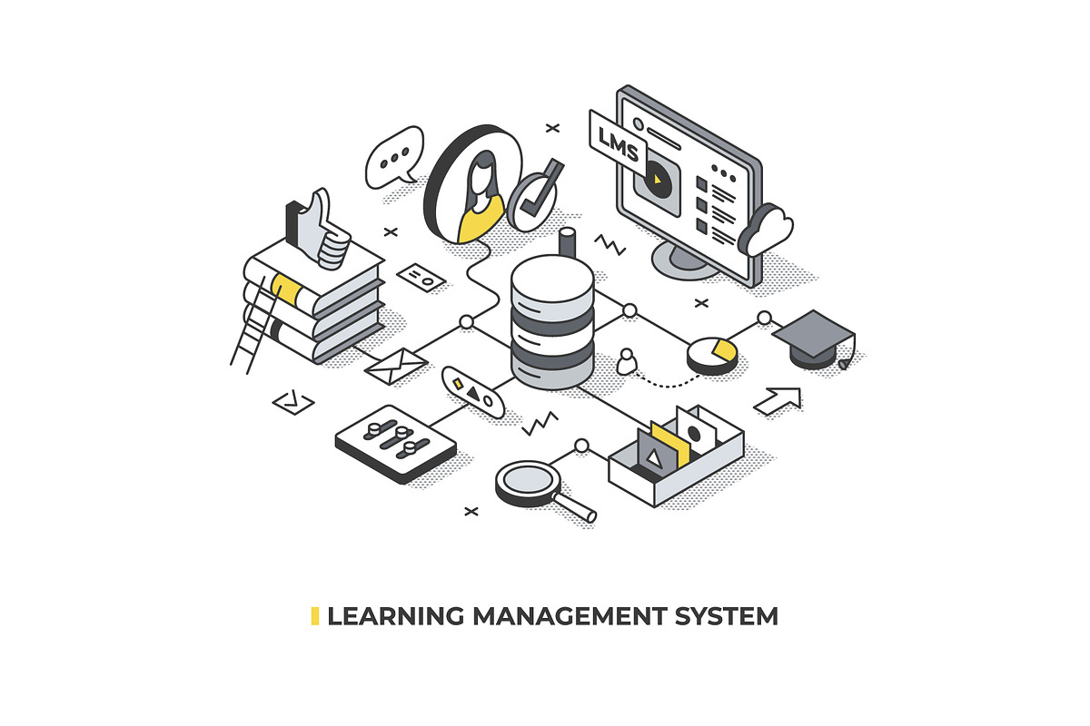 Isometric Lined Illustrations Set, an Education Illustration by Rassko (Photo 12 of 13)