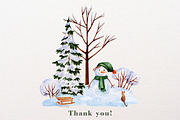 Winter. Watercolor collection, a Seasonal Illustration by a_ptichkina (Thumbnail 5 of 5)