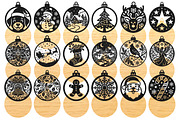 Christmas Ornaments Laser Cut SVG, an Object Graphic by DreamCafeArt (Thumbnail 3 of 7)