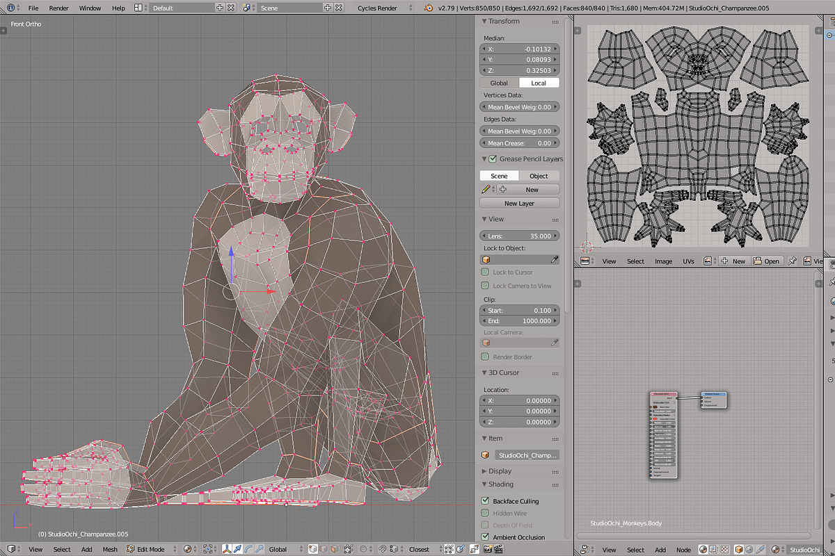 Chimpanzee, an Animal 3D Model by Studio Ochi (Photo 8 of 10)