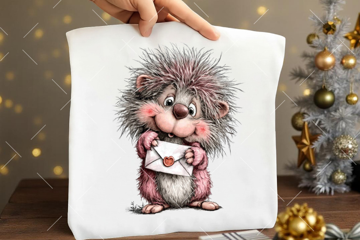 Whimsical Valentine Hedgehog Clipart, an Illustration by OK Design (Photo 4 of 6)