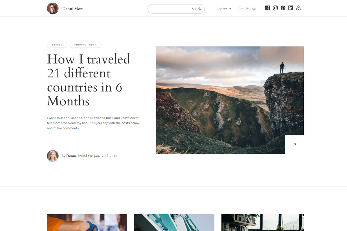 Manka Personal Writing WP Theme, a WordPress Template by Pixel Co. (Photo 2 of 4)