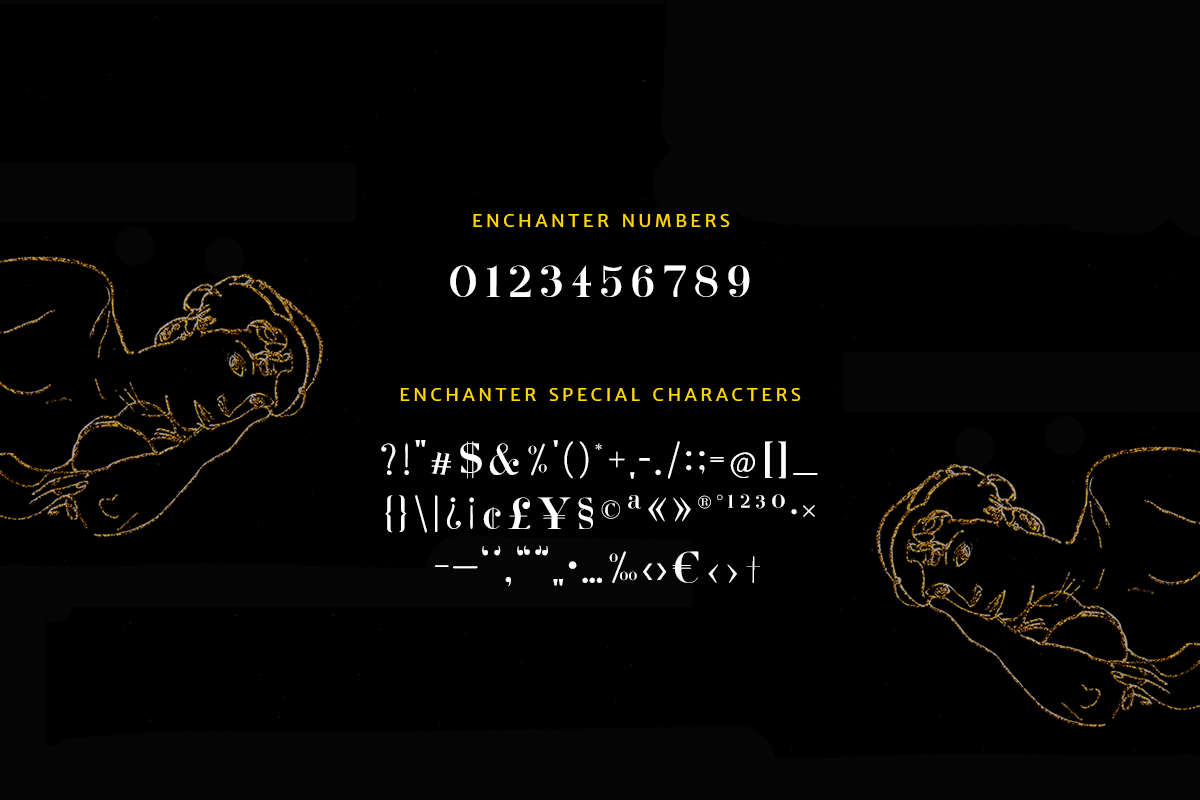 Enchanter Deluxe Modern Art Font, a Serif Font by Cloverons (Photo 9 of 9)