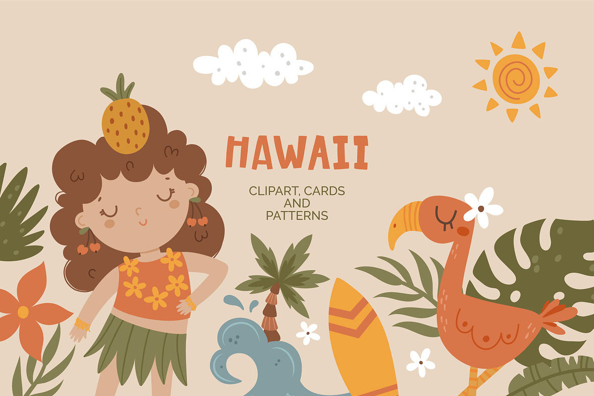 Hawaii Cute Clipart collection, a Person Illustration by Leysan Shayak (Photo 1 of 8)
