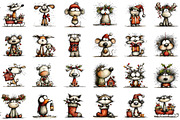 Whimsical Christmas Animal Clipart, an Illustration by Sublimation Artist (Thumbnail 2 of 6)