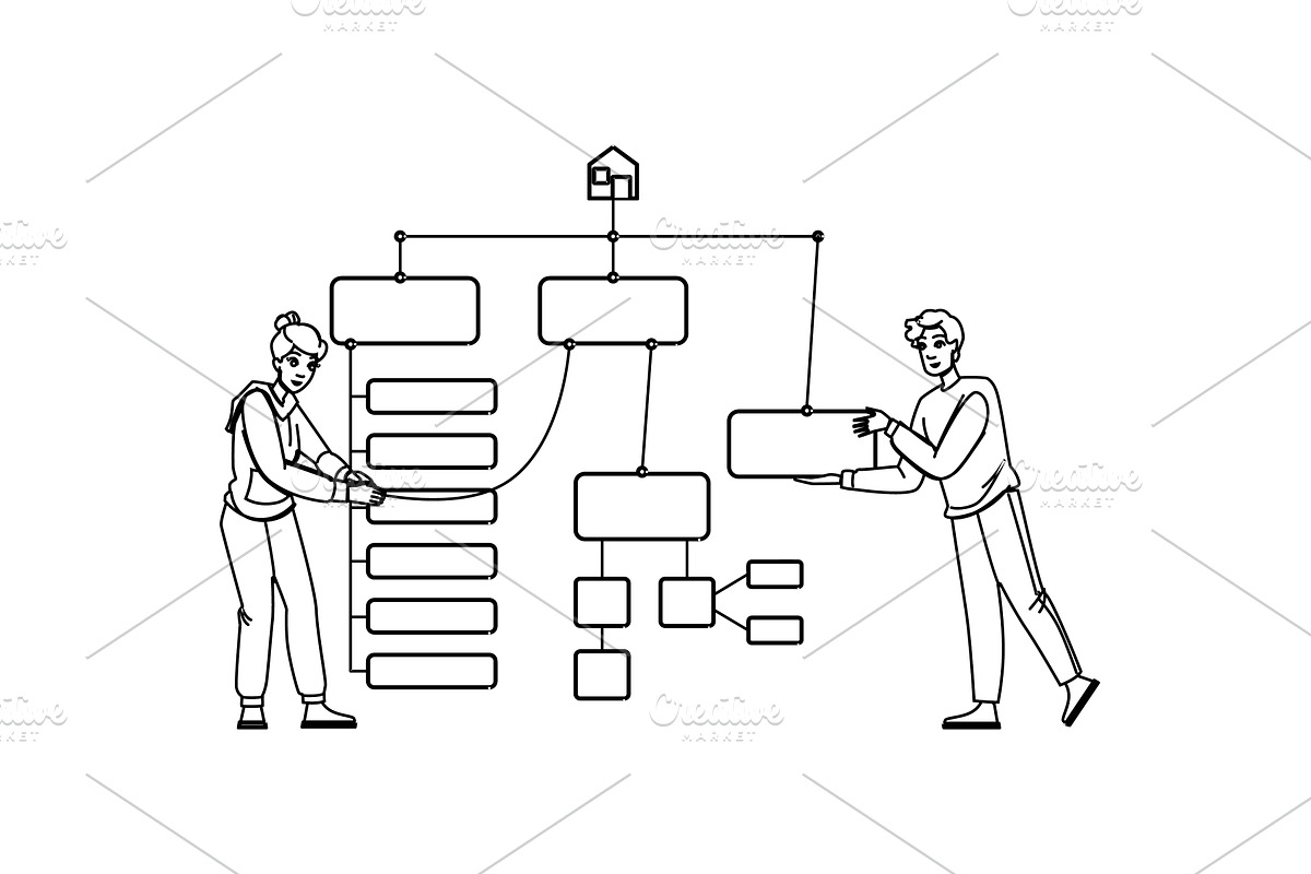 chart sitemap vector, a Finance Illustration by pikepicture