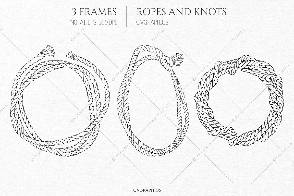 Hand Drawn Ropes and Knots