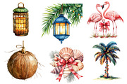 Tropical Christmas Clipart PNG, an Illustration by Dream Creation (Thumbnail 5 of 5)