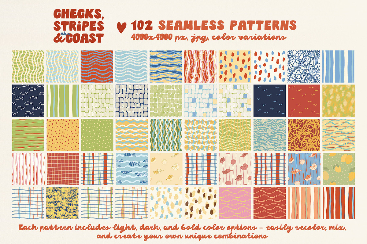 Coastal patterns Stripe Wave Retro, a Pattern Graphic by Yuliya Derbisheva (Photo 13 of 13)