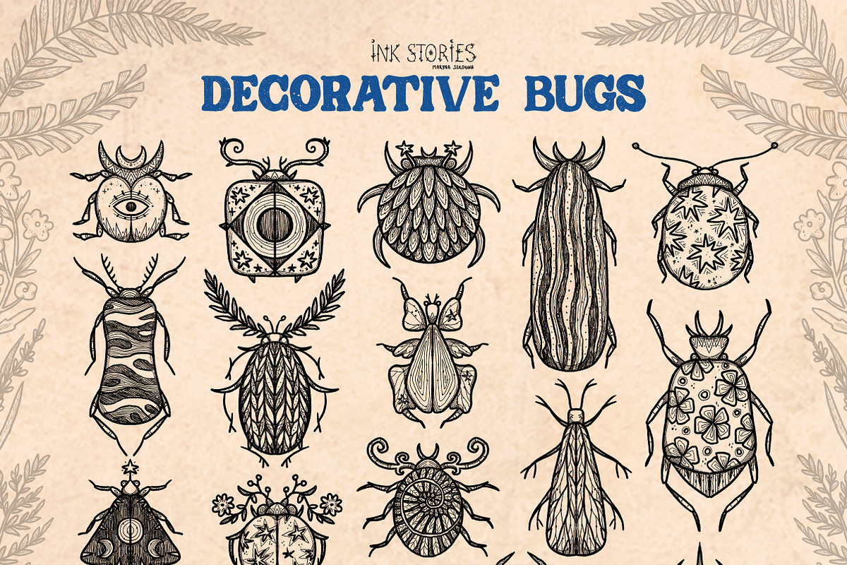 Decorative Bugs | Hand-drawn Bettles, an Animal Illustration by Ink Stories (Photo 3 of 28)