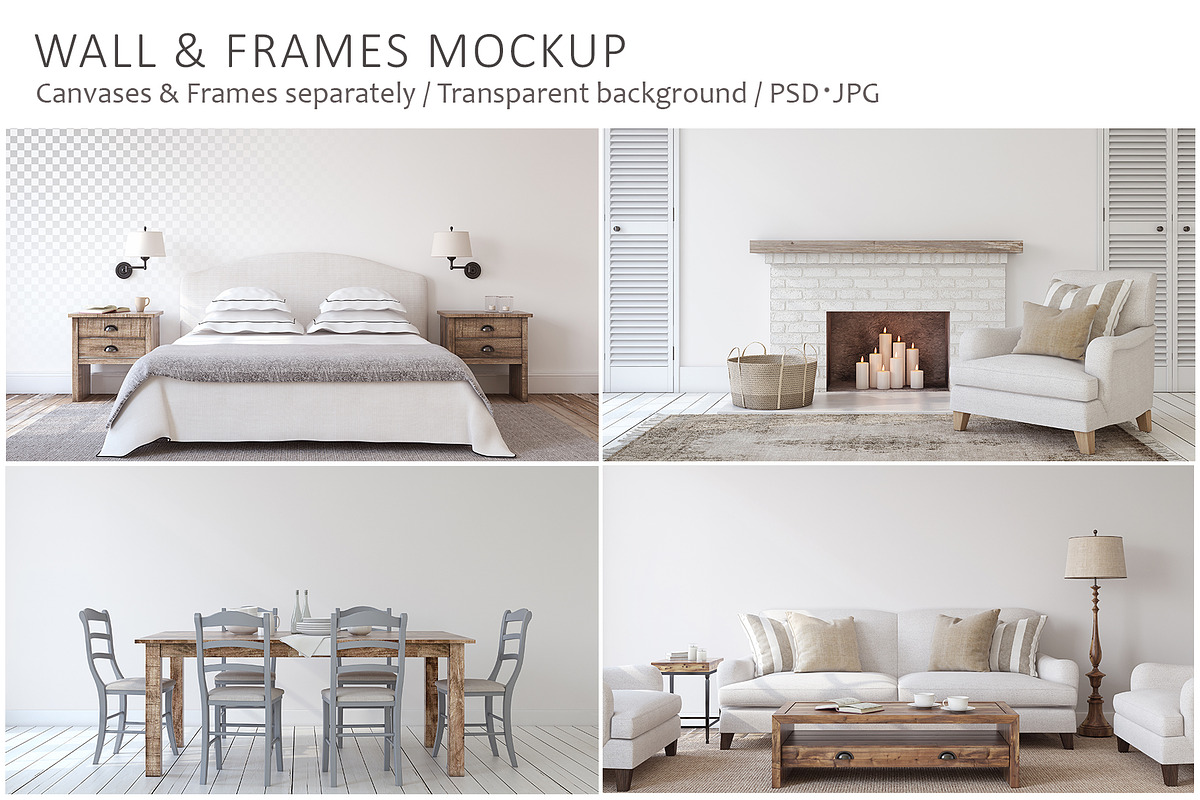 FARMHOUSE STYLE Wall&Frame Mockups, a Poster Template by MyHomeMockups (Photo 1 of 12)