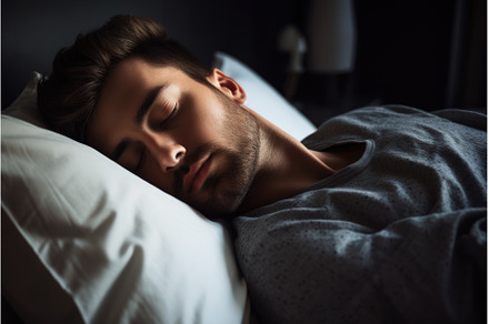 shot of a young man sleeping at home, a Person Photo by Sergey Kotenev